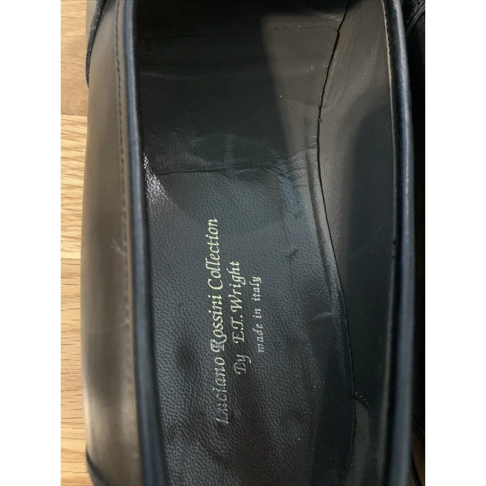 Mens Luciano Rossini Collection ET Wright Slip On Tassel Shoe Italy 11.5 M Black